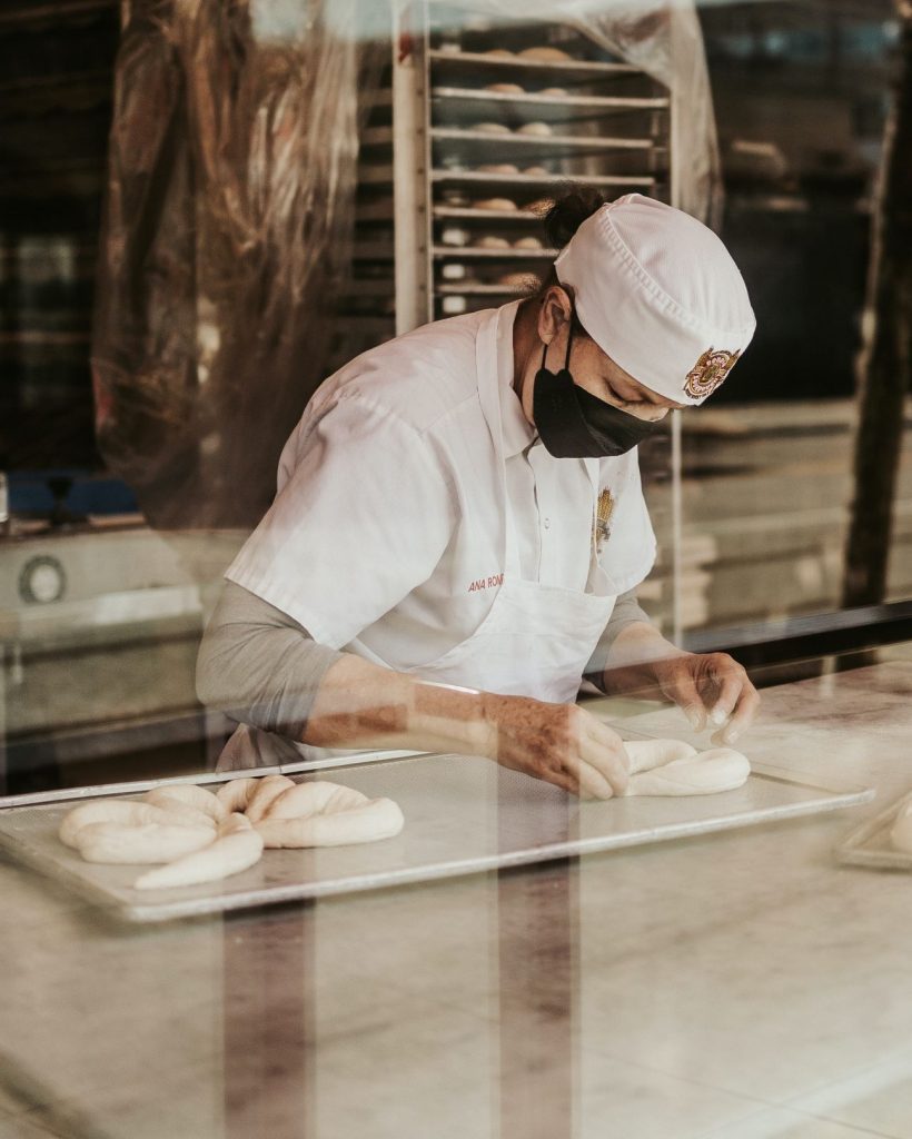 baker preparing dough