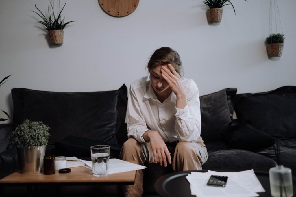 A woman experiencing stress